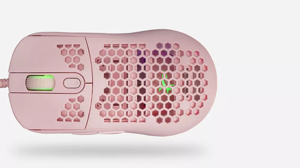Hern&aacute; my&scaron; White Shark GALAHAD GM-5007 Pink pri použ&iacute;van&iacute; s d&ocirc;razom na presnosť optick&eacute;ho senzora a ergonomick&yacute; tvar